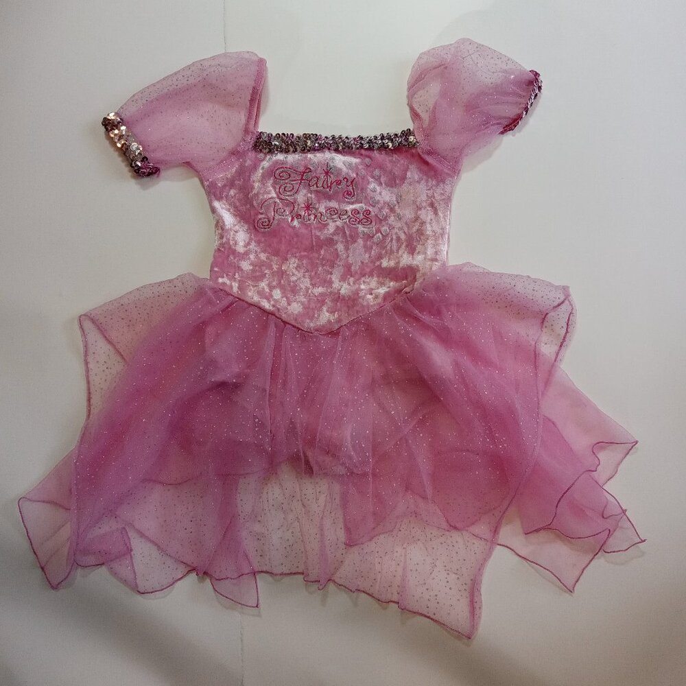 Kloz for Kids Pink Velour Fairy Princess Tutu Dress Size 5 Sequin Sparkle